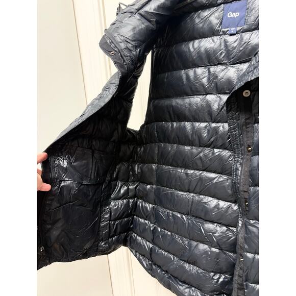 Gap Down Puffer Vest Black Quilted Winter Warmth Basic Minimalist Layer Womens S - Picture 7 of 10